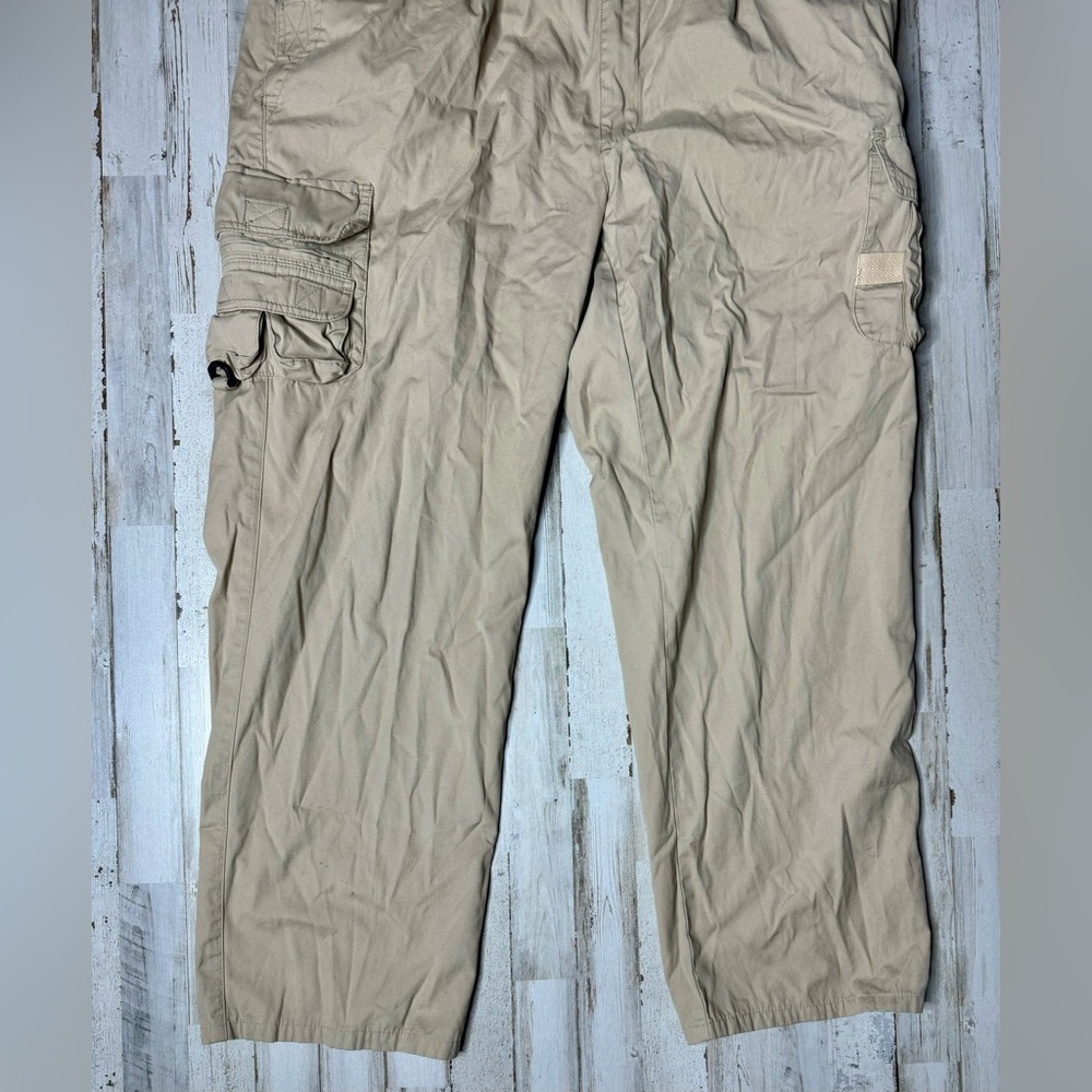Orvis Pants 42 Men Beige Cargo Zip Front Adjustable Waist Straight Pockets - Picture 4 of 11